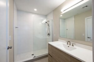 Compact Bathroom in Finished ADU