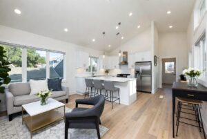 Open Living Space & Kitchen Area